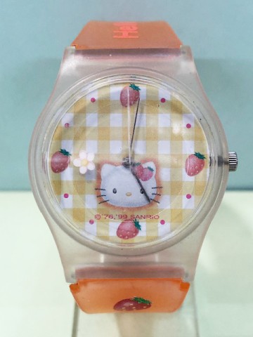 【震撼精品百貨】Hello Kitty 凱蒂貓~Sanrio HELLO KITTY手錶-草莓(橘)#03666