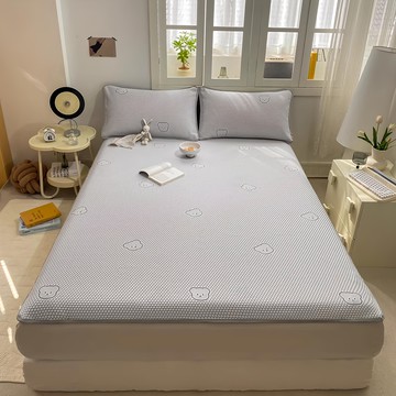 Well Life 悅生活 Best buy 小冰熊可水洗極涼裸睡款冰峰紗涼墊組  涼感墊 + 涼感枕  單人  青色