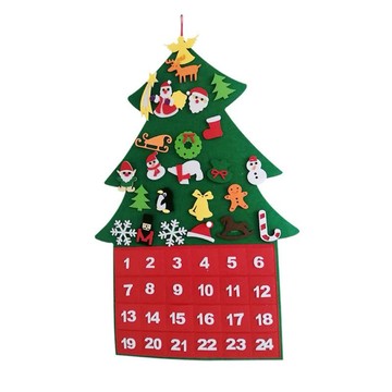 聖誕樹倒數袋 聖誕倒數日曆 聖誕節掛布 毛氈倒數月曆 聖誕樹