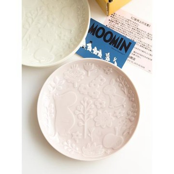 Moomin姆明芬蘭卡通陶瓷餐盤日本制浮雕小清新圓型點心盤長方盤子