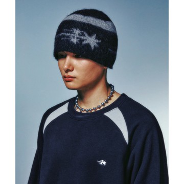 快速出貨 NICEGHOSTCLUB - 條紋三星標誌馬海毛針織毛帽 AC-N182