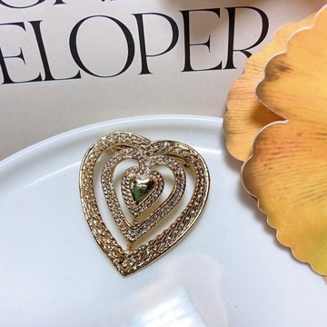 【西洋古董飾品】Gerrys雙用項鍊墜精緻愛心 連續 別針胸章胸針