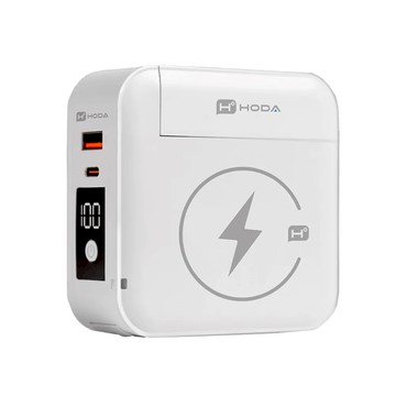 HODA 萬磁王無線快充行動電源10000mAh - 蘋果白
