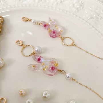 兔兔永生花口罩鍊