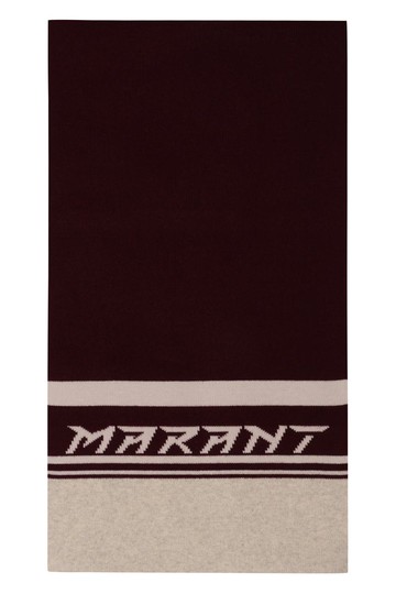 Isabel Marant Wool Blend Scarf With Logo Intarsia