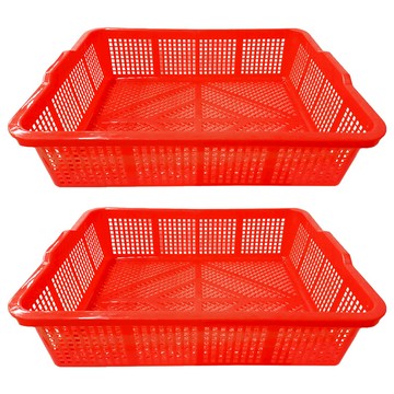震嶸塑膠 600公文林 收納籃  53 x 42 x 13cm  紅色  2個
