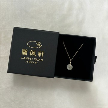 平安扣翡翠項鍊 天然緬甸A貨 冰糯種暖晴底 11.6mm 14KGF手工編織