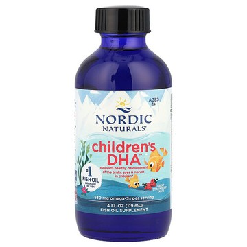 Nordic Naturals, 兒童 DHA™，1 歲以上，草莓味，4 液量盎司（119 毫升）