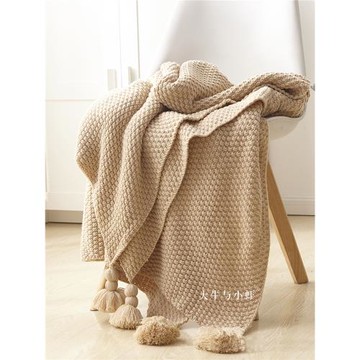 ins北歐流蘇針織毯辦公室午睡空調毯子沙發蓋毯披肩小毛毯床尾巾