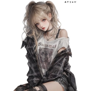 【10月新作5】07-094-0174 人物貼紙 輕龐克女孩