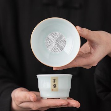 高檔陶瓷過濾茶濾套裝茶水分離過濾網茶隔茶葉過濾網功夫茶具配件