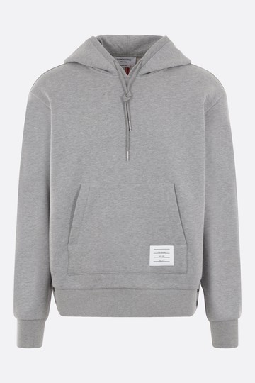 THOM BROWNE cotton hoodie with tricolor band Man