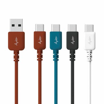 COLOR MIX USB C to A 高速充電傳輸線 30CM / 2入組 土耳其藍