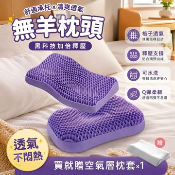11.11 無羊枕頭 舒適枕 透氣枕 可水洗 日本 無羊枕 快眠枕 安眠枕 TPE枕頭tpe水洗頸椎科技睡眠護頸格子果膠