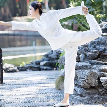 中國風太極服中式服裝佛系禪服禪意女裝秋裝棉麻套裝瑜伽服居士服