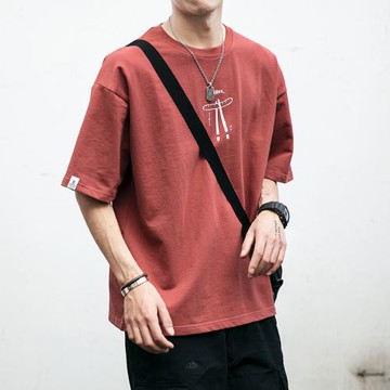 夏季趣味印花短袖T恤男潮牌韓版潮流oversize寬松情侶休閑體恤TEE