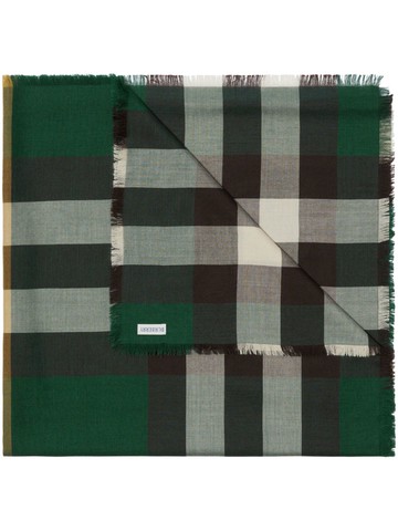 Burberry - Check-print cashmere-blend scarf - unisex - Silk/Cashmere - One Size - Green