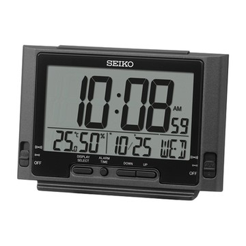 SEIKO 精工 溫溼度顯示 貪睡電子桌鐘 QHL095K_SK045