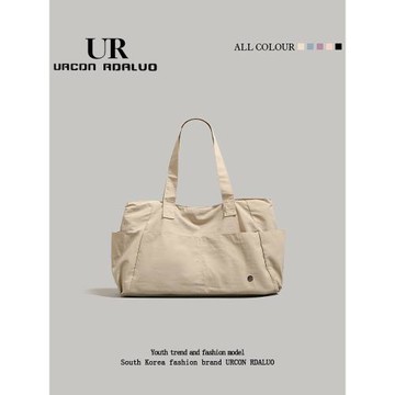 UR帆布托特包女2025新款潮夏季大容量短途旅行包百搭手提包單肩包