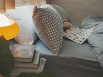 寧靜格【100%精梳棉/40s】薄床包/被套/兩用被 台灣製