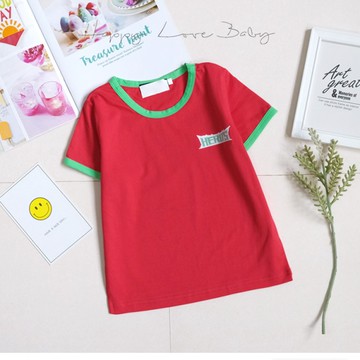 後背Q版英雄人氣卡通帥氣紅棉短袖上衣 春夏童裝 韓版童裝 男童上衣 男童短袖 男童棉T 男童T恤