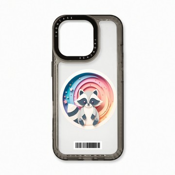 iPhone 16 Plus 殼 TRON IPhone 16 Pro 可愛紙雕浣熊  載具 太空殼 透黑款 手機殼