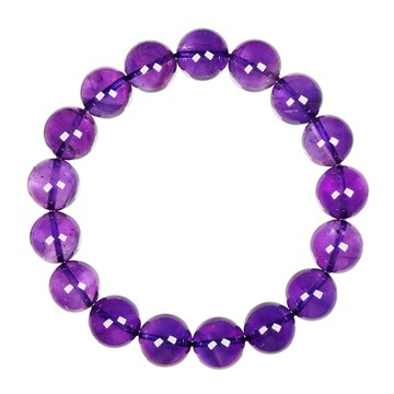 【正佳珠寶】紫水晶 高品冰質濃紫 12.4-12.8mm 南非紫水晶手珠