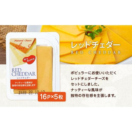 ふるさと納税 愛知県 長久手市 スライスチーズ　レッドチェダー　16パック×5枚（計80枚）【チーズ 乳製品 加工食品 おつまみ セット チェダーチーズ 愛知県 …