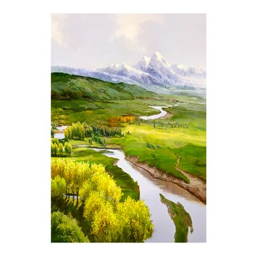 【御畫房】天山溪流 國家一級畫師手繪油畫60×90cm(VF-102)