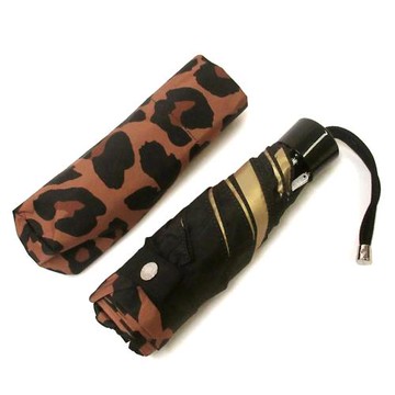 【COACH】豹紋抗UV遮陽三折傘