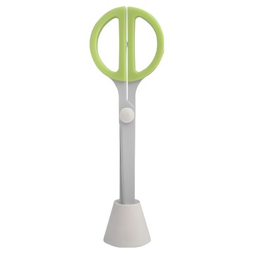 Harac Moc 可站立式剪刀 圓形握柄易於握持 帶有支架通用設計 不鏽鋼材質刀片  淺色  1支