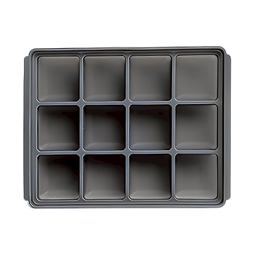 Petinube 矽膠副食品12格食品冷凍分裝盒  灰色  1個