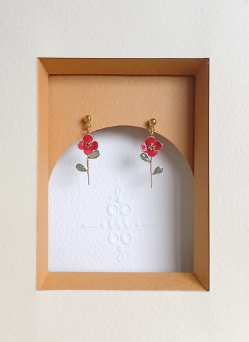 可愛小花耳環(小紅裙)