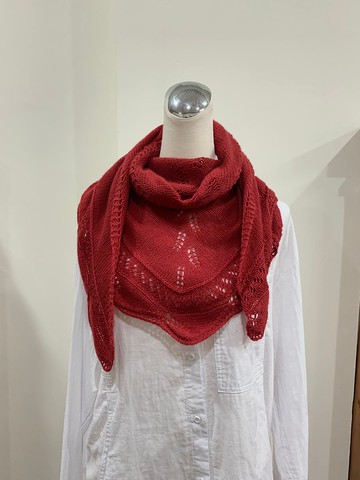 手作喜紅麥穗披肩圍巾。100%克什米爾線材。僅此一件