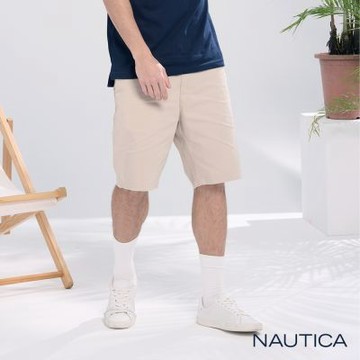 Nautica 官方旗艦 男裝 經典美式純棉休閒短褲-卡其色