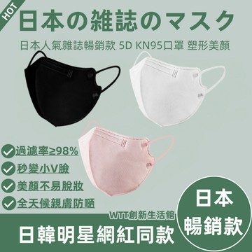 🔥下殺1元滿100入送10入 新款日本暢銷5D日系口罩 輕量化KN95防護口罩Face Mask4D蝶形小顏3D立體口罩