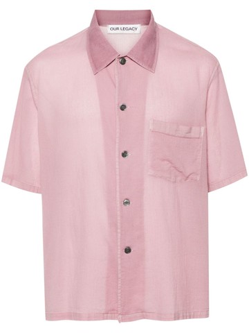 OUR LEGACY - short-sleeve cotton shirt - men - Cotton - 44 - Purple