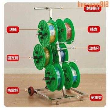 【店長推薦】電線放線器BV線放線架電工放線盤放線神器新款自動拉線