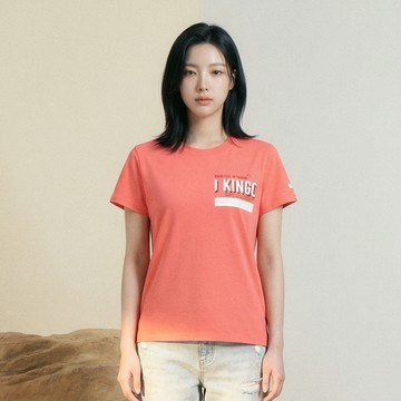 KINGO女款｜粉色印花短袖T恤612145