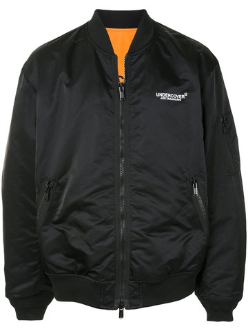 Undercover - logo-print bomber jacket - men - Nylon/Polyester/Polyester - 3 - Black