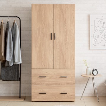 TZUMii慕田二門二抽衣櫃/衣櫥/衣物收納櫃/衣櫥櫃/玄關櫃/衣櫃收納/床邊櫃