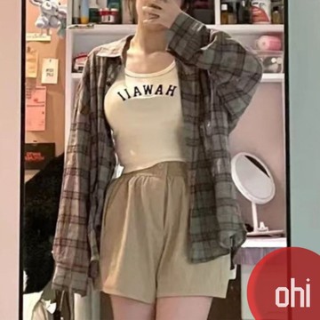 【ohi】純棉面料高級感磨毛格子襯衫外套 長袖襯衫 學院風襯衫女 女生襯衫 襯衣 襯衫 上衣 女裝 GSNA86