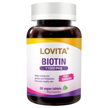LOVITA愛維他 生物素11000mcg(60顆素食錠)(維他命H,維生素B7,biotin)
