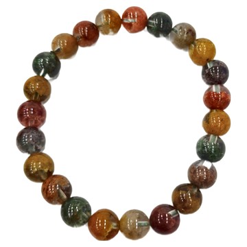 天然水晶彩幽靈手鍊 8mm 單圈手串  1個