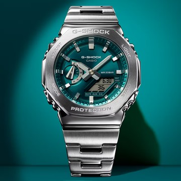 CASIO卡西歐 G-SHOCK 八角錶殼 金屬雙顯腕錶 GM-2110D-3A1