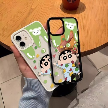 睡衣蠟筆小新 不發黃 手機殼iPhone16 適用蘋果i15 14 13 12 11Plus iX保護殼 亞克力防摔殼