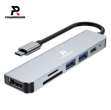 【PowerRider】 PowerRider HB-P6 六合一PD充電傳輸集線器