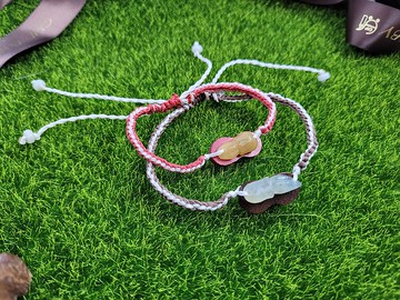 【親翠】天然翡翠  水母衝浪手環腳環兩用 結婚禮物/情侶/夫妻