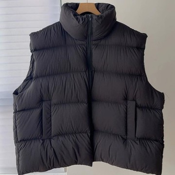 [米蘭精品] 真羽絨90%鴨絨羽絨背心羽絨衣夾克-保暖90%含絨立領寬鬆外穿女外套3色74ia19