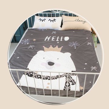 BELLE VIE 精梳純棉 童趣兒童涼被-150X175cm (大白熊) 四季被/薄被/午睡被